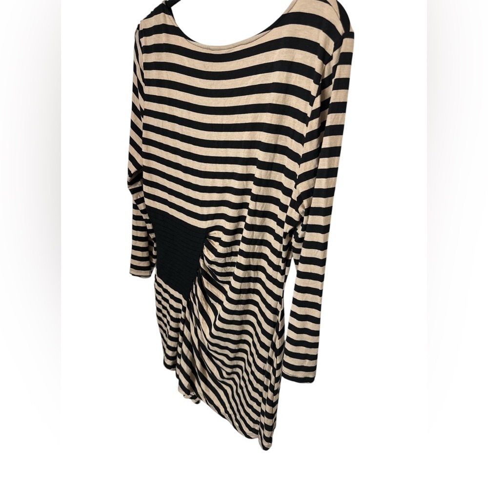 CLOSET CLEANOUT✨Beige by ECI Striped Ruched Tunic Top XL NWT - Picture 5 of 6